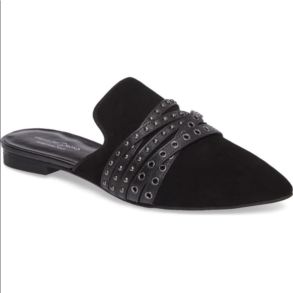 Treasure&Bond x Something Navy Black Mules Size 8